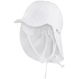 Sterntaler Schirmmütze mit Bindebändern und Nackenschutz, Alter: 6-9 Monate, Größe: 45, Weiß
