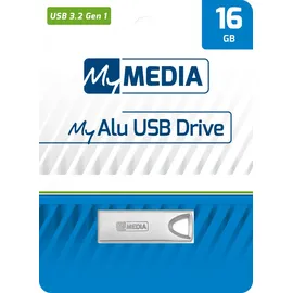 MyMedia USB 3.2 Gen 1 Drive USB-Stick 16GB, Typ-A, My Alu Silber 69275 USB-A (USB 3.2 Gen 1)