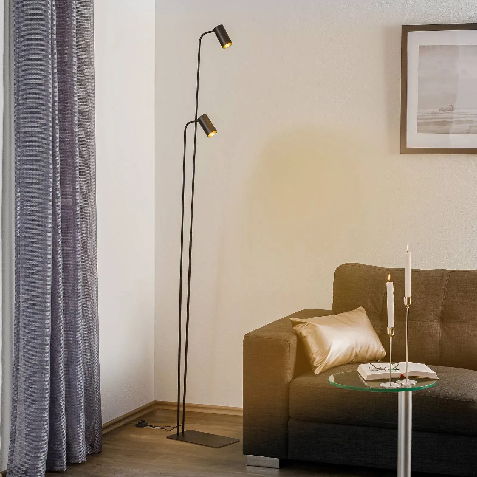 Stehlampe Mono II Nowodvorski Lighting, schwarz, für Wohn- / Esszimmer, Metall, Modern, Stehlampe - cm - cm - 212 cm