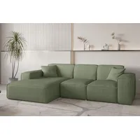 Fun Möbel Ecksofa Designersofa CELES PREMIUM in Stoff Scala Forest Ottomane Links - Grün