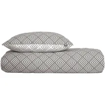 SCHIESSER Mabel Abstraktes Muster Grau 135 x 200 cm + 80 x 80 cm