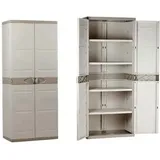 Kunststoffschrank 4 Regale 70x44x176 cm beige 9203