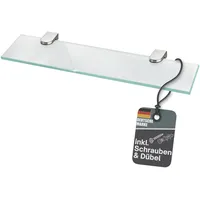 bonsport Glasregal Wandregal für Badezimmer Milchglas - Glas Regal aus 6 mm Sicherheitsglas 40cm - Glasablage Glasregalboden Badablage