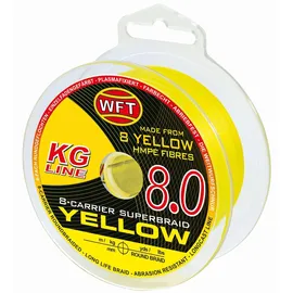 WFT KG 8 gelb 150m - Geflochtene Angelschnur, Durchmesser/Tragkraft:0.12mm / 15kg Tragkraft