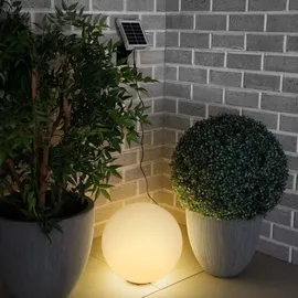 esotec Kugelleuchte Kunststoff 50 cm inkl. Solarmodul multicolor weiß
