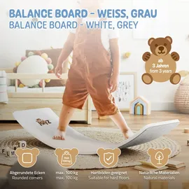 joyz Balance Board für Kinder 83x30 cm Grau aus Lindensperrholz bis 100kg Joyz