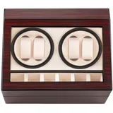 HBselect Uhrenbeweger luxuriöser automatischer Uhrenwender Uhrenvitrine für Automatikuhren, Watch Winder (4 Uhren Klavierlack, braun)