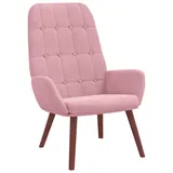 vidaXL Relaxsessel Rosa aus Samt, Stuhl, Loungestuhl, Relaxstuhl, Liegestuhl, Sitzgelegenheit, Samtstuhl, Relaxsessel