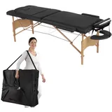 Mucola Massageliege Massageliege 3 Zonen Schwarz Massagebank Therapieliege Kosmetikliege (inklusive Transporttasche, 1-St., Liege inkusive Tasche), einfacher Transport schwarz