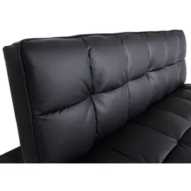 Mendler Sofa HWC-K21, Klappsofa Couch Schlafsofa, Nosagfederung Schlaffunktion Liegefläche 181x107cm ~ Kunstleder, schwarz