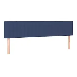 vidaXL Boxspringbett mit Matratze & LED Blau 200x200 cm Stoff