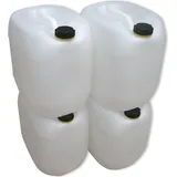 kanister-vertrieb® 4 x 30 Liter Kanister Wasserkanister Campingkanister Farbe natur inkl. 5 Stück Beschriftungsetiketten (4x30knn)