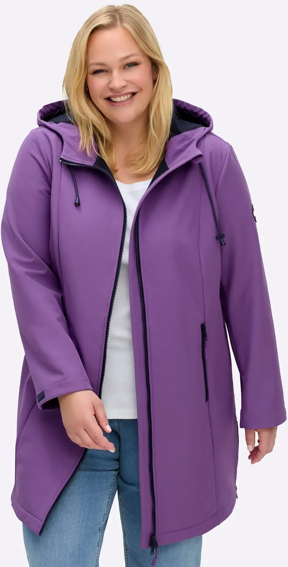 Softshelljacke SHEEGO, Damen, Gr. 42, lila, 94% Polyester, 6% Elasthan, Wattierung:100% Polyester, unifarben, Jacken Softshelljacke