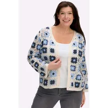 Inspirationen Strickjacke in Beige-Blau 52/54