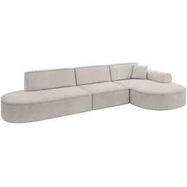 altdecor Ecksofa Ottomane Rechts MARI-L2 - 328x171x79 cm Hellbraun Velours