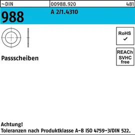 Industrial Quality Supplies Paßscheibe DIN 988 20 x 28 x 2 100 Stück
