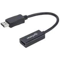 Manhattan Passiver DisplayPort auf HDMI-Kabeladapter DisplayPort-Stecker auf HDMI-Buchse, 1080p@60Hz, schwarz