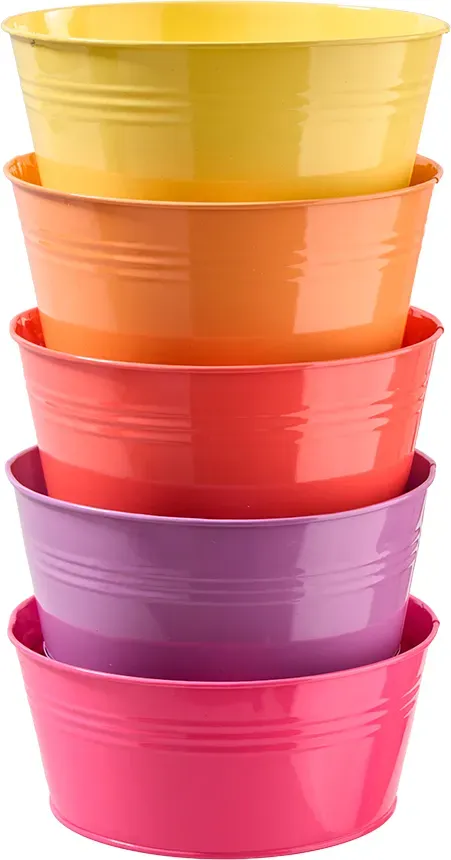Schale Zink D19H8cm flieder/pink/rot/orange/gelb  - crazy mix