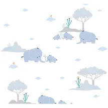 A.S. Création Little Love Vliestapete 26 cm x 10 m 381281 Blau/Grau/Weiß/Grün/Gelb
