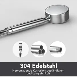 luxuskollektion Duschkopf Hochdruck 1,5m Schlauch Edelstahl Handbrause