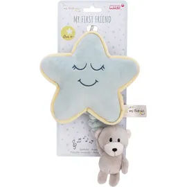 NICI 62987 - Spieluhr Stern mit Bär Finni (Melodie: Brahms Wiegenlied), 27 cm, My First Friend