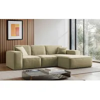 Kaiser möbel Ecksofa L-Form Siena Stoff Maloy Olive Rechts