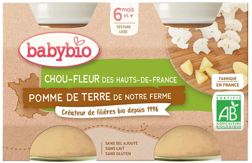 Babybio CHOU-FLEUR DES HAUTS-DE-FRANCE POMME DE TERRE DE NOTRE FERME dès 6 mois 260 g Aliment