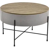 [en.casa] Couchtisch Tauranga Rund Wallnussoptik/Grau