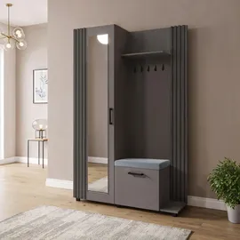WFL GROUP Linaro Sitzbank 137x42x207 cm Grau