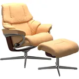 Stressless Stressless® Relaxsessel »Reno«, mit Cross Base, Größe S, M & L, Holzakzent Braun