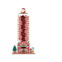 Adventskalender aus Holz mit festlichem Weihnachtsmann für 24 Tage, Weihnachtsdekoration für Zuhause oder Büro, um die Weihnachtszeit zu feiern