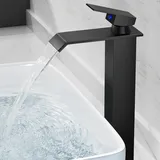 Wasserfall Wasserhahn Bad,Edelstahl Waschtischarmatur,Einhandmischer Armatur Waschbecken,Wassersparend,Verchromt (60cm Rohre inklusive)