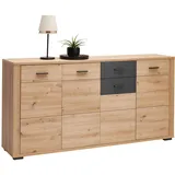 XORA Sideboard, Anthrazit, Eiche Artisan, Kunststoff, 5 Fächer, 1 Schubladen, 178.6x88.7x38 cm, Typenauswahl, Beimöbel erhältlich, stehend, - Sideboards,