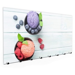 Primedeco Garderobenpaneel Magnetwand und Memoboard aus Glas Heidelbeere und Erdbeereis lila