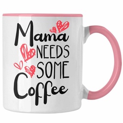 Trendation Tasse Trendation – Mama Tasse mit Spruch Geschenk Muttertag von Tochter Sohn Mutter Kaffeetasse Spruch Kaffeeliebhaber rosa