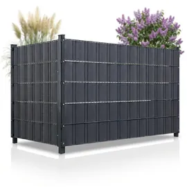 MuCoLa Sichtschutzstreifen 260 x 19 cm Grau PVC 10 St.