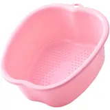 Fußbadewanne, großes Fußbecken, massives Einweichen, Fußeimer, Massage, Badewanne, Peeling, Pediküre, Fuß-Spa-Eimer für Damen und Herren, Strandtuch-Clips (Rosa, Einheitsgröße)