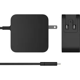 j5create 102-Watt-GaN-PD-USB-C-Reiseladegerät mit 2 Anschlüssen, einschliesslich austauschbaren Netzs (102 W) Schwarz