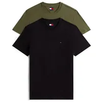 Tommy Jeans Rundhalsshirt TJM XSLIM 2PACK JERSEY TEE EXT (Packung, 2er-Pack) Logostickerei, 2Pack schwarz 4XL