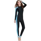 KBOPLEMQ Männer Frauen Neoprenanzug Neopren Tauchanzüge -Frontreißverschluss Wet Suit für Damen in Kalt Wasser, Langarm Stretch Einteilig Badeanzug Thermisch UPF50+ zum Schnorcheln Surfen