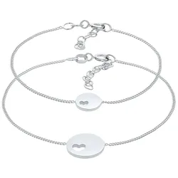 Elli Plättchen Herz Mutter Kind Set 925 Silber silberfarben Damen 