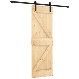 vidaXL Schiebetür rechts 70 x 210 cm Braun/Schwarz