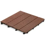 Blumixx WPC Terrassenfliesen Braun Geriffelt 12er Pack – 30x30 cm Klicksystem für Balkon, Terrasse & Garten – Wetterfest, Pflegeleicht, Einfach zu Verlegen – Outdoor Fliesen aus Holz-Kunststoff