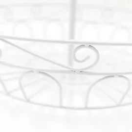 Relaxdays Obst Etagere, 2-stöckig, Metall, HxD: 30 x 31 cm, Obst & Gemüse, mit Griff, runde Obstschale, Obstkorb, weiß