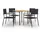vidaXL 5-tlg. Garten-Essgruppe Poly Rattan Schwarz