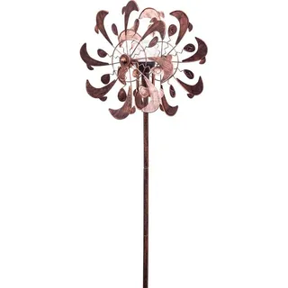 Invento 110224 - Metal Wind Spinner: Copper Dolphins Duett - Solar LED