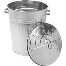 Spetebo Zink Abfalleimer 55 l Silber