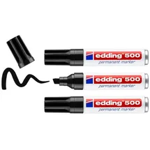 edding 500 Permanentmarker schwarz VE=3 Stück Blister