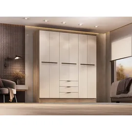 vente-unique Kleiderschrank Peroli 180 x 206 x 46,5 cm Beige/Holzfarben