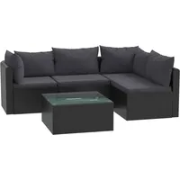 vidaXL Garten-Lounge-Set 5-tlg. schwarz
